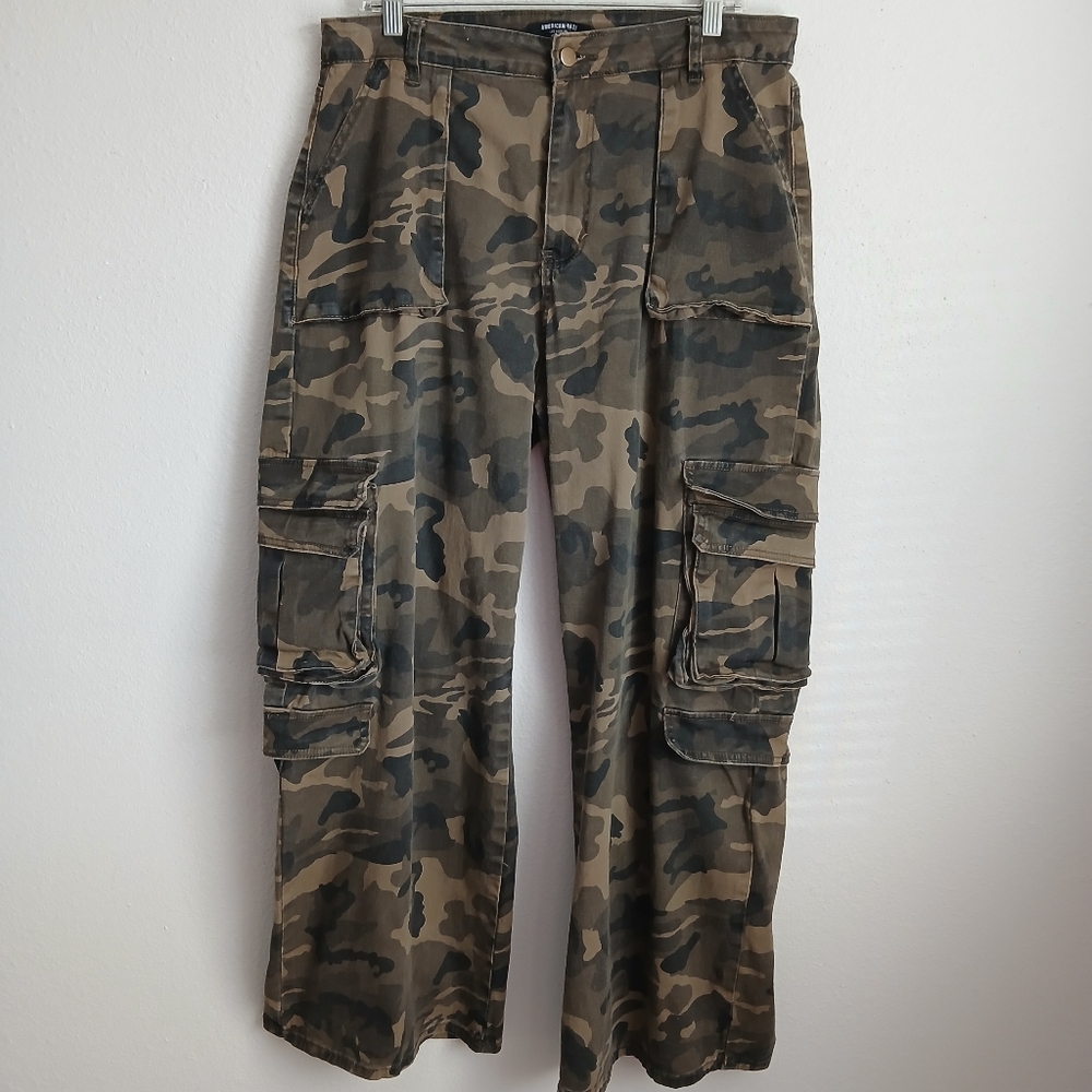 American Bazi Camouflage Cargo Wide Leg Pants Size 1X